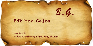 Bátor Gejza névjegykártya